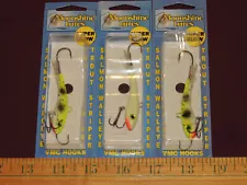 3 New Moonshine Size 2.5 Shiver Minnows Darting Swimming, 2-1/4" Lg, 5/8oz