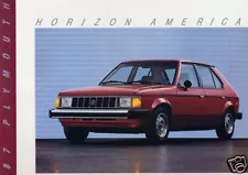 1987 Plymouth Horizon Original Car Dealer Sales Brochure Catalog