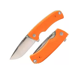 SOG Tellus FLK Frame Folding Knife 3.75" CRYO 440 Steel Blade Orange GRN Handle