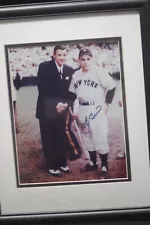 Yogi Berra with Babe Ruth, Berra signed auto glossy 8x10 photo, Framed!