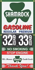 SHAMROCK GAS STATION PRICE PER GALLON VINTAGE OLD SIGN REMAKE BANNER SIGN ART