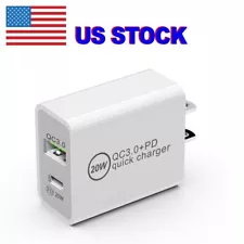 For iPhone 14 13 12 11 XR 8 20W Fast Charger Block USB Type C Wall Power Adapter