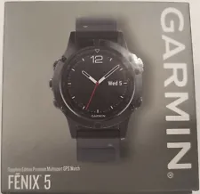 *1-Pack* Garmin Fenix 5 Sapphire Premium Multisport GPS Black Watch 010-01688-10