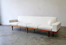 EXL Mid Century Danish Modern Illum Wikkelsø Boucle Teak Sofa