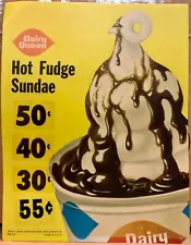 1963 Dairy Queen Hot Fudge Sundae Celluloid Insert for Backlit Point Of Sale Dis