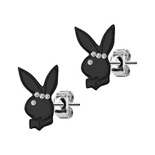 PIERCE2GO Licensed Playboy Bunny Earring With Triple Gem Headband