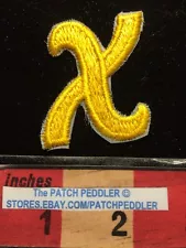 LETTERS ~ Yellow Script 2" Letter "X" Patch Embroidered Appliqué Initial 62E2