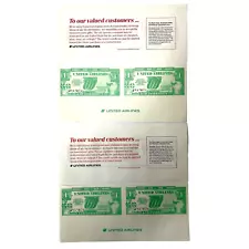 4 PC United Airlines Complimentary Drink Coupon Air Currency For Collection Only