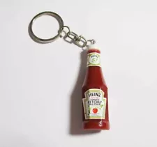 HEINZ TOMATO KETCHUP Bottle KEYCHAIN Keyring Novelty Indonesia 3D 2" Tall Resin