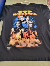 Vtg 1998 WCW NWO Four Horsemen Ric Flair Benoit Malenko Wrestling T-shirt L