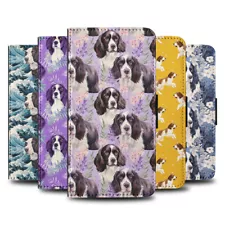 FLIP CASE FOR SAMSUNG GALAXY|ENGLISH SPRINGER SPANIEL PUPPY DOG PATTERN #A2