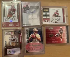 San Francisco 49ers Auto/Memorabilia Card Lot- 6 Cards, Including 3 Numbered