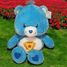 JUMBO 26” Champ Bear 2003 Care Bears Large Blue Plush Stuffed Bear Animal