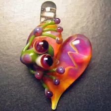 Boomwire Glass Unique Frog pendant Contemporary Handmade lampwork jewelry bead