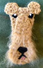 LAKELAND TERRIER KNITTED DOG BROOCH