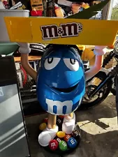 Blue M&M Guy Store Display With Tray On Wheels (LIFE SIZE)