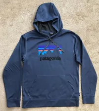 Patagonia Men's Shop Sticker PolyCycle Hoody Blue Size MReg STY39518