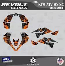 Graphics Kit for KTM ATV 450XC 450SX 525XC 525SX (08-13) - 16 MIL REVOLT-Orange