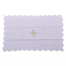 Catholic Church Altar Cover Purificator Gold Corss Embroidery White Altar Cloth