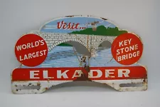 VINTAGE METAL LICENSE PLATE TOPPER IOWA ELKADER