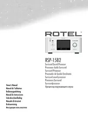 Rotel RSP-1582 Surround Sound Processor Owners Instruction Manual