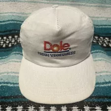 Vintage Dole Fresh Vegetables Pineapple Corduroy White SnapBack Hat