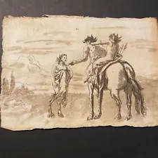 Old Master Drawing 17thC Italian Gian Domenico Tiepolo Pen and Ink