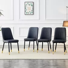 Modern Dining Chairs Set of 4, Faux Leather Dining Room Chairs PU Upholstered...