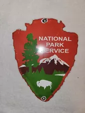 VINTAGE NATIONAL PARK SERVICE PORCELAIN SIGN CAMPING FISHING HUNTING FOREST NICE