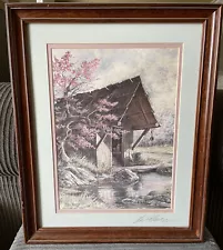 Vintage Lee Roberson "The Spring" Landscape Hand Signed Matted Framed Print