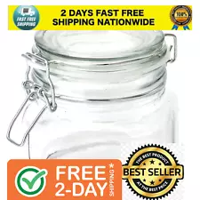 Kitchen Storage 17-Ounce Clear Glass Lock Lid Jar new free shipping