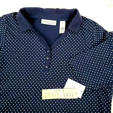 First Issue By Liz Claiborne Polka Dots Women's Top Blouse Size 1X 3/4 Sleeve