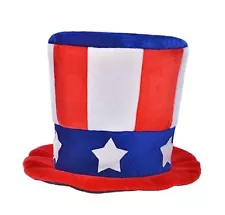 ALVOGIMOR Uncle Sam Patriotic Hat, American Flag Costume Accessories Top Blue B