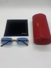 Cartier CT00500-001|Golden Frames Sunglasses Blue Lens|AUTHENTIC|BUY NOW $130