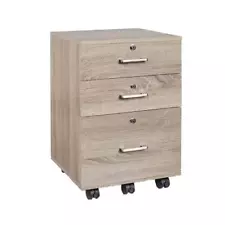 Karl home File Cabinets 23.6"H 3-Drawer Vertical Light Woods Rolling in Oak