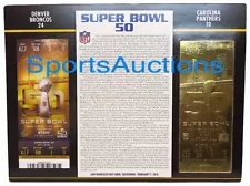 SUPER BOWL 50 DENVER BRONCOS vs CAROLINA PANTHERS Willabee Ward 22KT GOLD TICKET