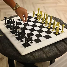 White Marble Chess Set , Vintage Collection Chess For Gifts, Cyber Monday Sale