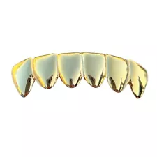 14k Gold Plated Grillz Deeper-Cut 6 Bottom Grills For Teeth Mouth Pre Made Grill