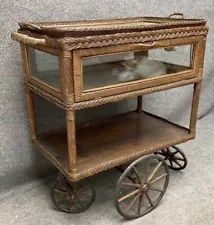 Vintage Wicker Bar Cart