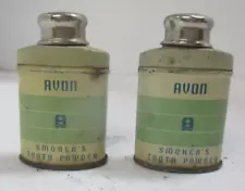 2 Vintage AVON Dental Smoker's Tooth Powder Tins