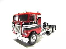 DCP FIRST GEAR 1/64 SCALE FREIGHTLINER CABOVER, RED, BLACK, GRAY & WHITE STRIPES