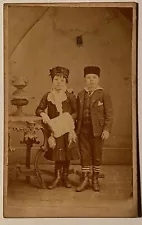 Victorian CDV Photo of Two Children Dressed In Ethnic Clothing