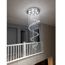 Elegant Crystal Chandelier Ceiling Fan Light Pendant Hanging Lamp Fixture