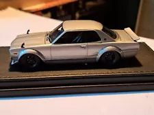 1:43 Ignition Model Nissan Skyline 2000 GT-R KPGC10 Semi Works Silver JDM Spark