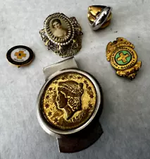 Lot of costume jewelry FOR SALE RING MONEY CLIP BROOCH PIN FOR SALE.