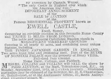 1913 Ewell Castle Surrey For Sale Captain Clarence Wiener Japanese Garden