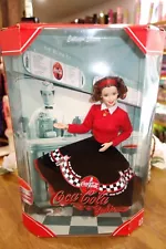 Mattel 24637 Coca Cola Soda Fountain Girl Barbie New in Box from 1999