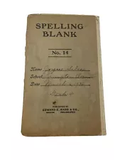 RARE 1936 4th Grade Children's School Spelling Book Antique RARE Lowell Mass