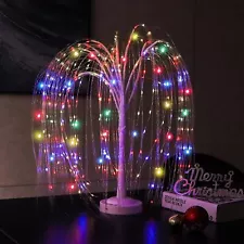 216 LED Willow Tree Lights, 24" Lighted Willow Christmas Tree, Bonsai Tree Light