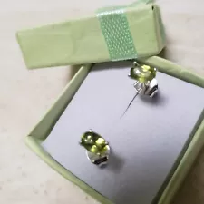 Arizona Peridot 1.5 Carat, Sterling Silver Studs - New and Sealed